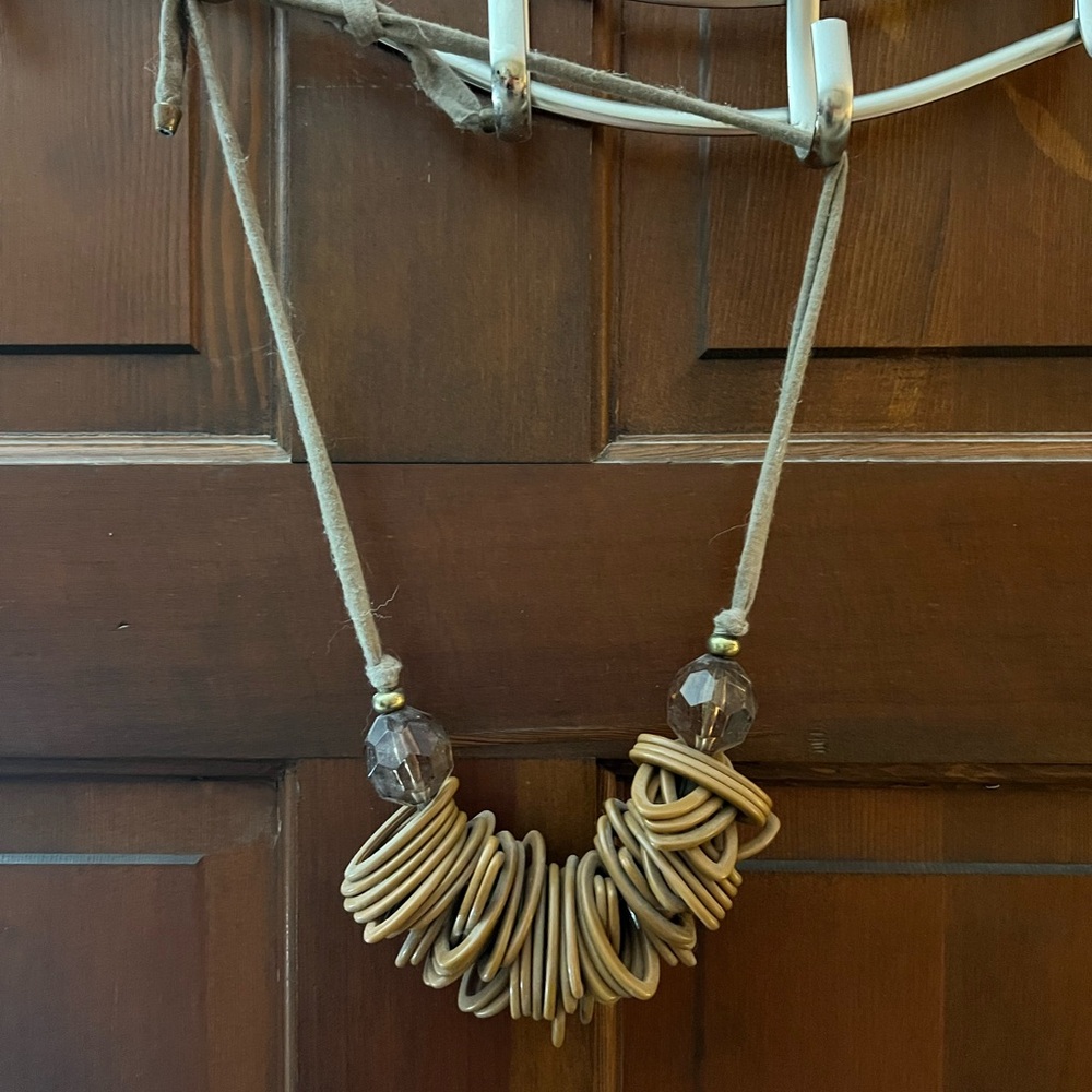 Anthropologie Tan and Brown Bohemian Necklace